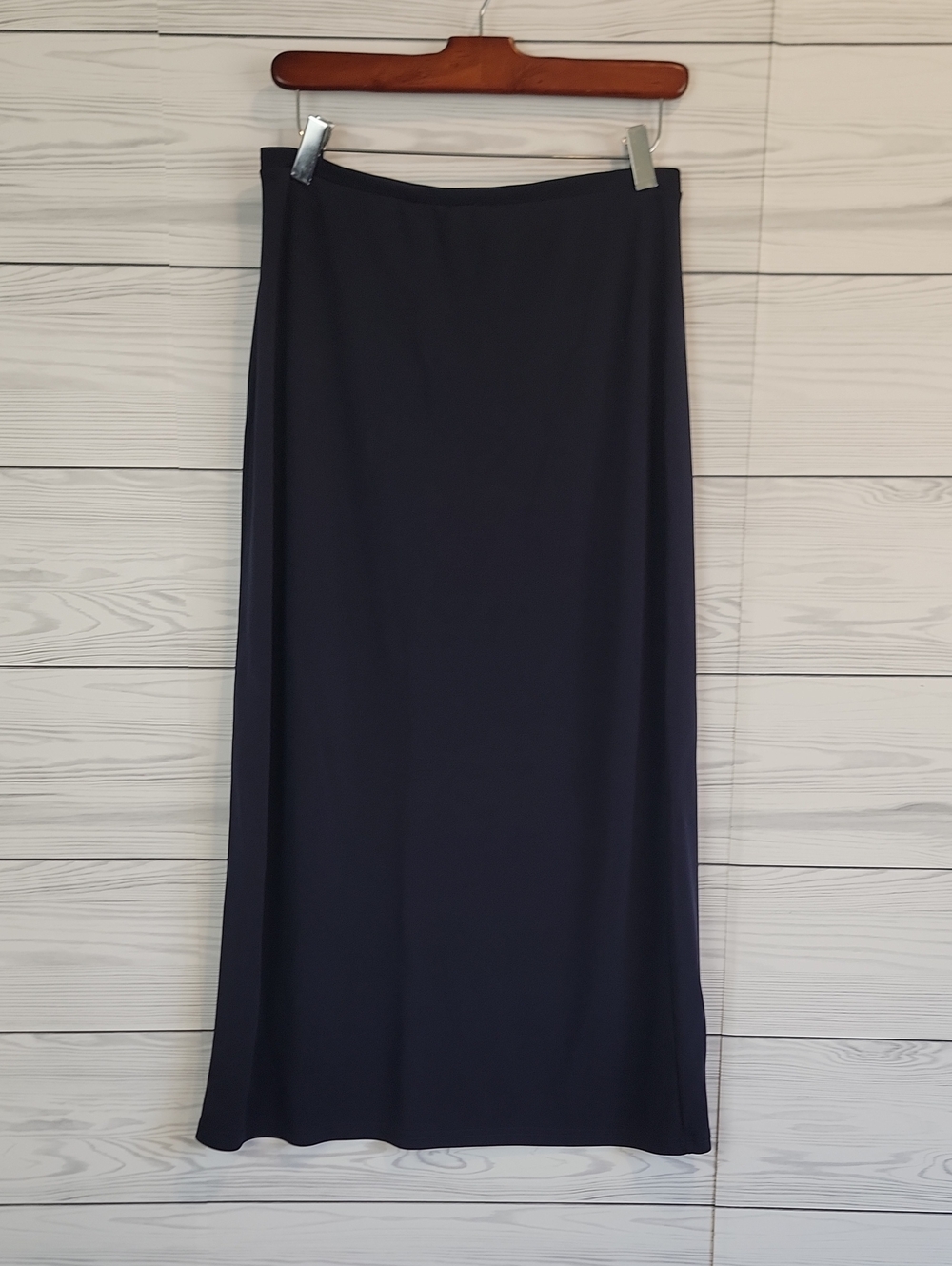 Apostrophe Navy Maxi Skirt - Minimal Straight Design Womens Size M